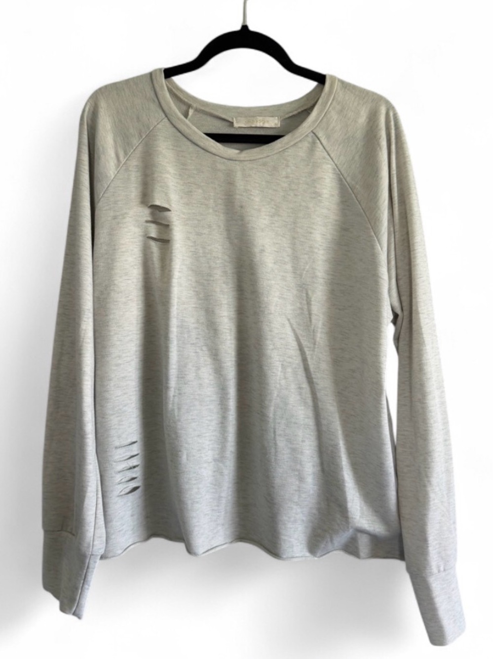 Eldridge Raw Distressed Cropped Sweatshirt Pullover Athleisure Lounge Casual 2X